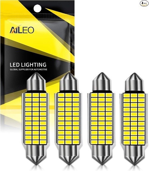 212-2 578 Festoon C5W LED Bulbs 41mm 42mm 6000K White Super Bright  Size: 42mm