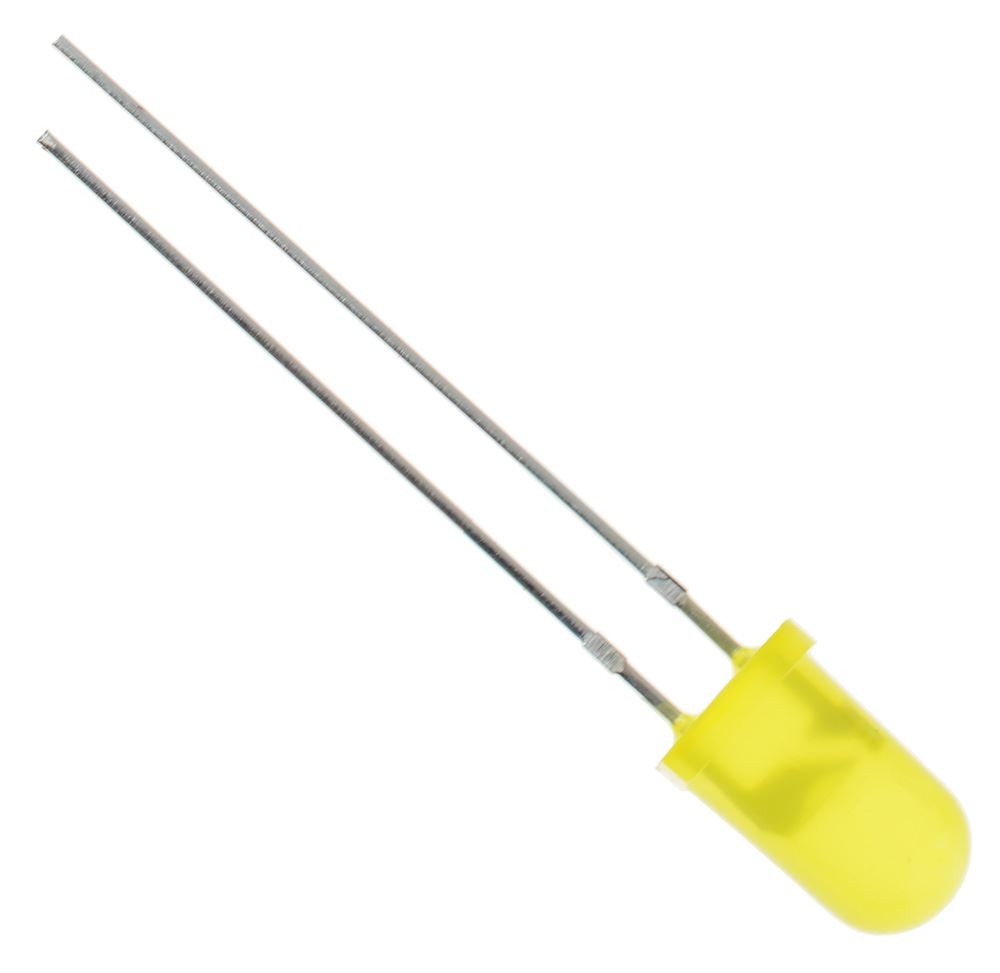 100 x Yellow 5mm LED Diffused 200mcd 40°