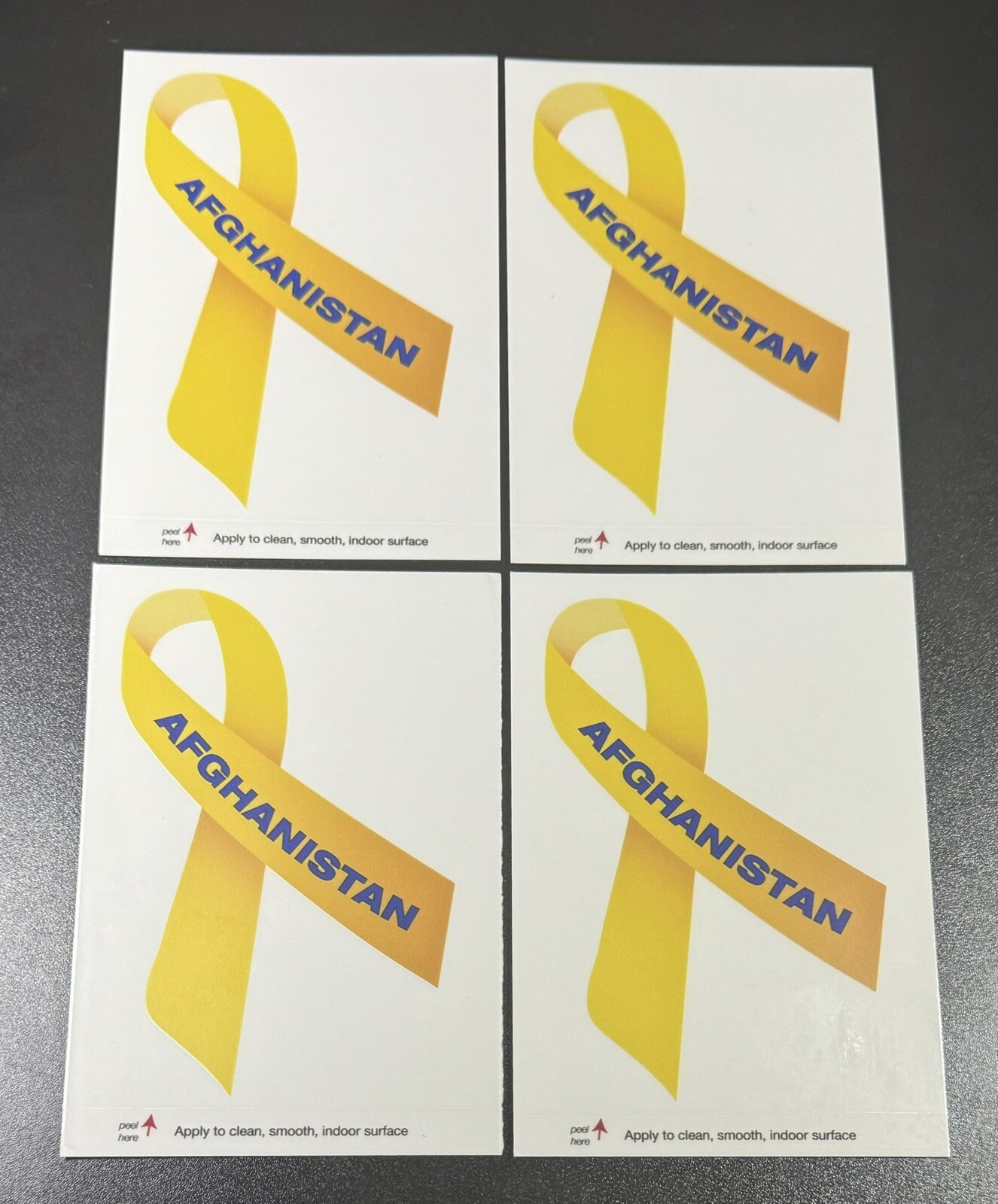 Yellow Ribbon Window Cling American Made UV Protected, 4 Pack, Afghanistan Vet