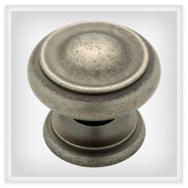 1-3/16" Avante Raised Center Knob Tumbled Pewter