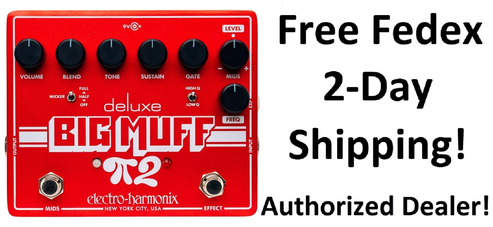 New Electro-Harmonix EHX Deluxe Big Muff Pi 2 Dual Op-Amp Fuzz Guitar Pedal