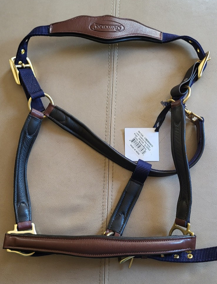 Ovation Luxor Cushion-Flex Halter - Brown/Navy Oversized