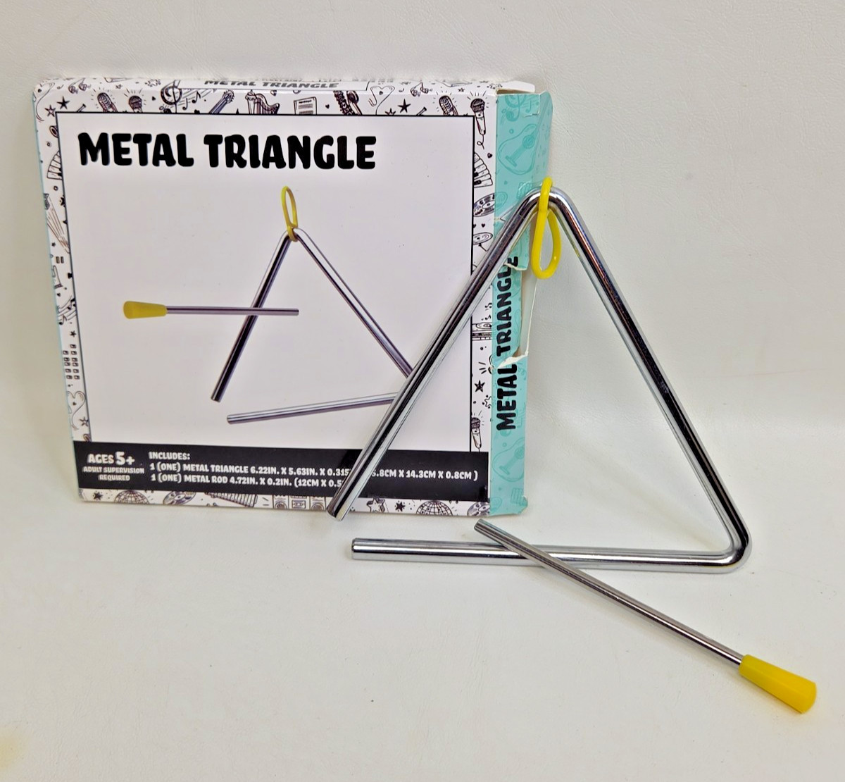 Musical Triangle Percussion Instrument w/ Striker Steel Orchestra Band