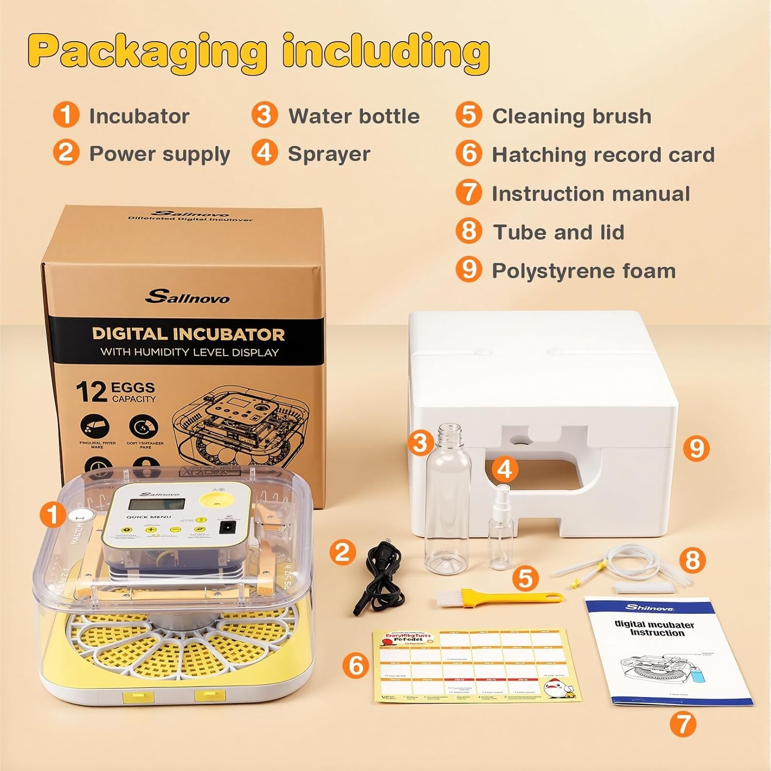 12 Egg Incubator with Automatic Water Refill for Hatching Eggs Auto Egg Turning~