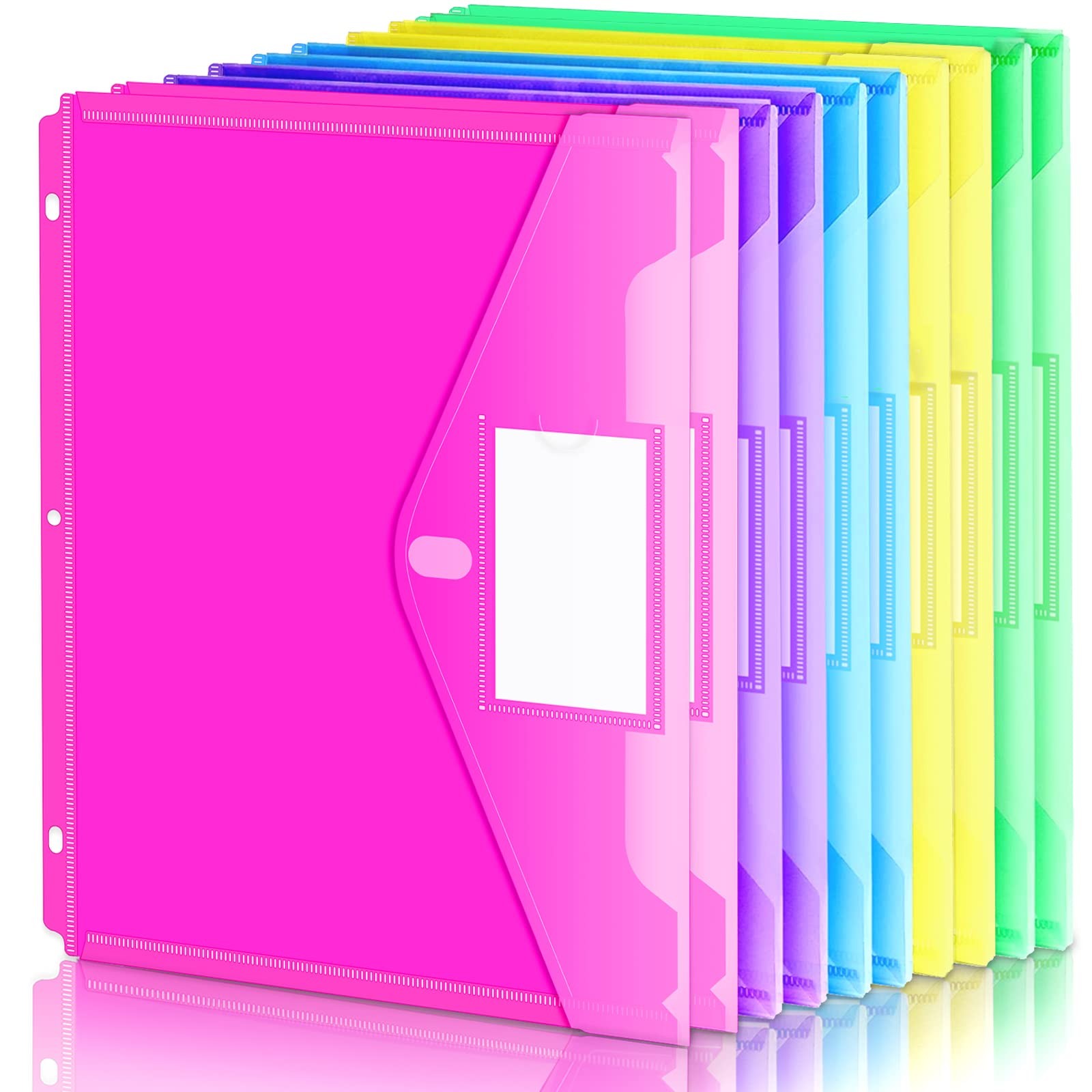 Forvencer Binder Pocket, 10 Pack Super 8.6 x 11.6 inches, Colorful