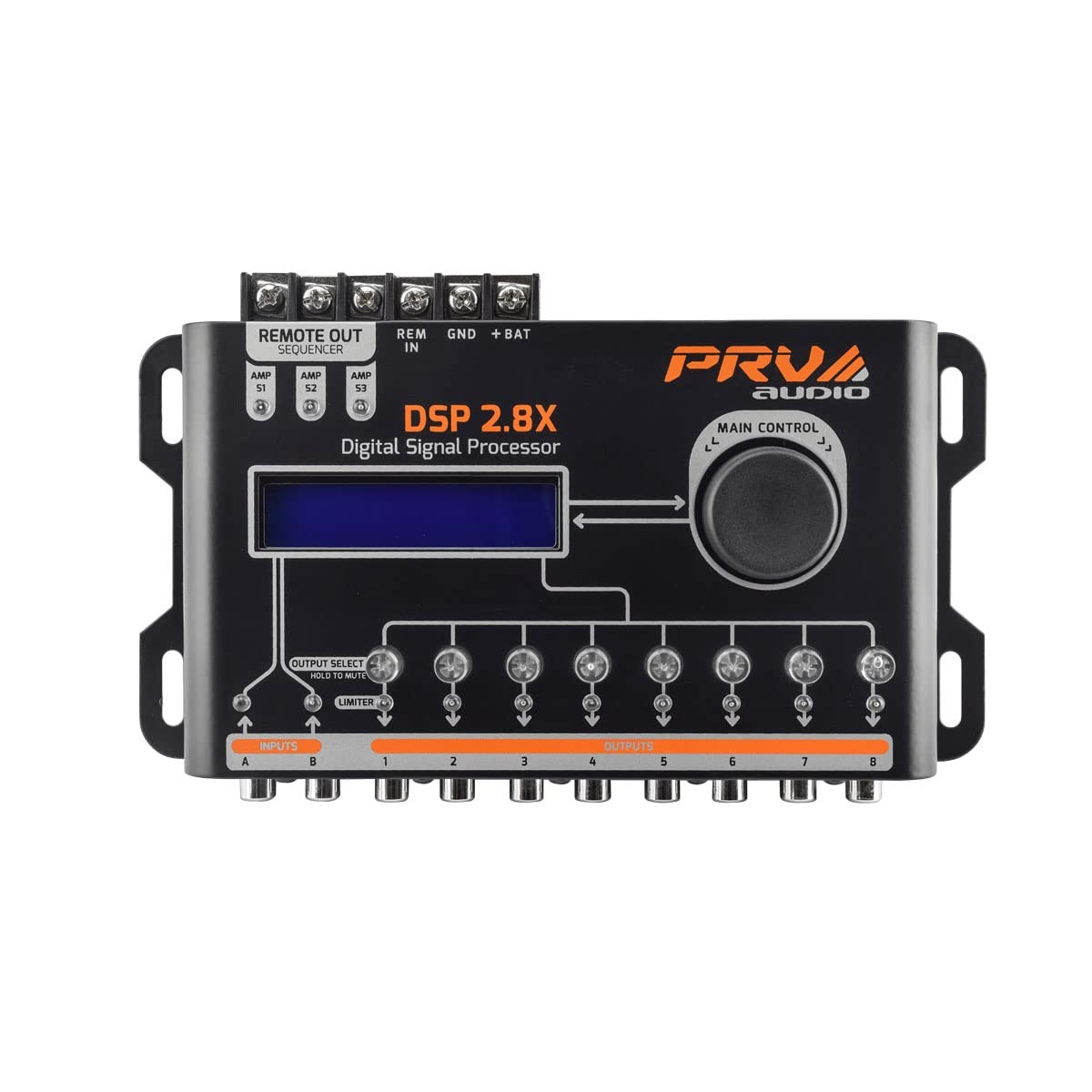 Car Audio DSP 2.8X Digital Crossover and Equalizer 8 Channel Full Digital Sig...