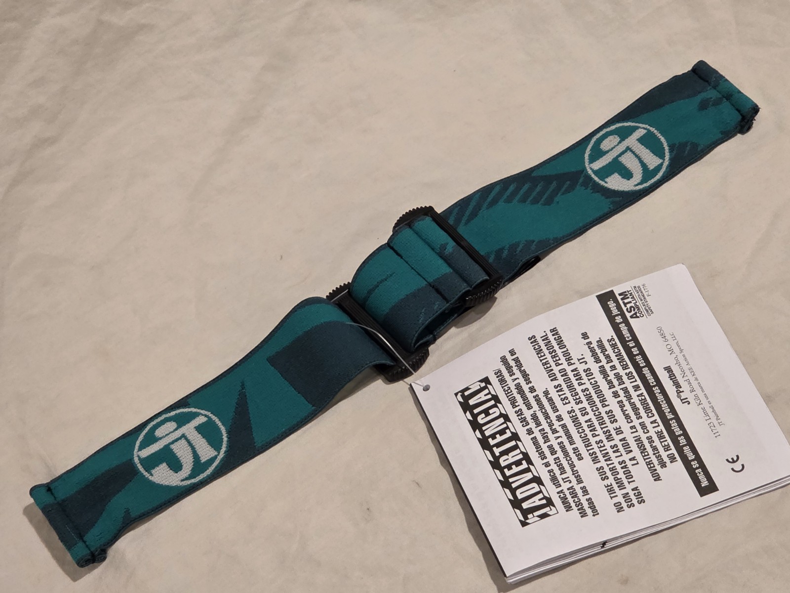 JT Paintball Proflex Mask Strap May Birthstone Series Emerald Ice Green Teal
