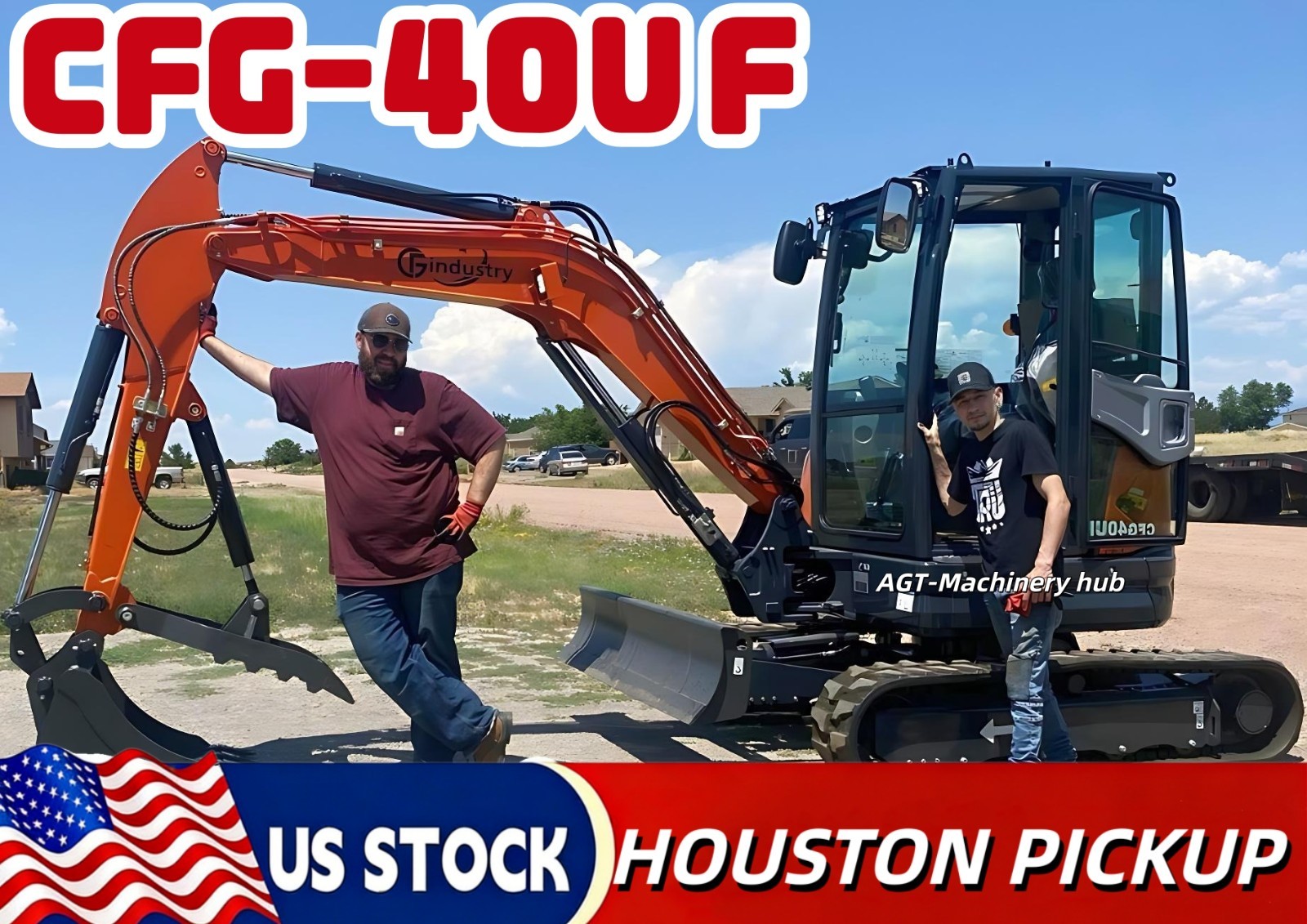 HOUSTON PICKUP ONLY CFG-40UF 4 Ton Mini Excavator Kubota Engine -Comfort Cab AC