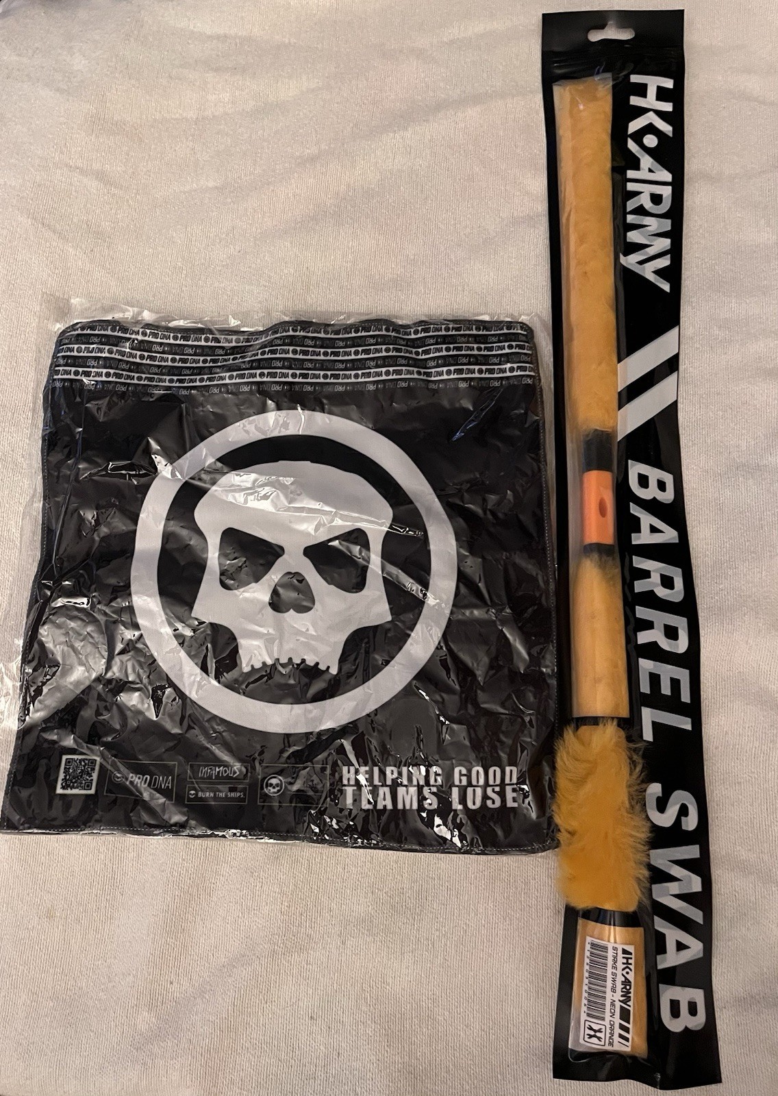 HK*Army Paintball Strike Barrel Swab 1-Neon Orange & 1-PRO DNA Microfiber