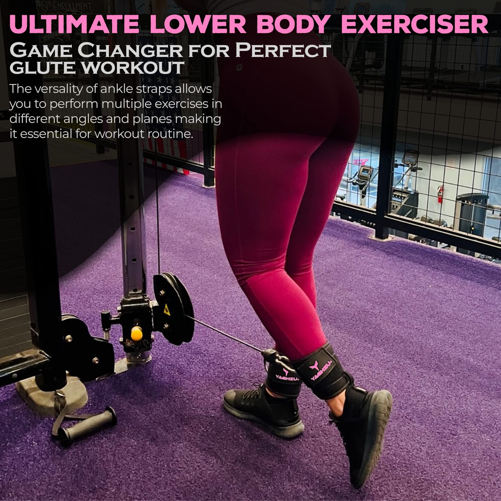 Ankle Straps for Cable Machines Women, Glute Kickback Cable Machine Attachmen...