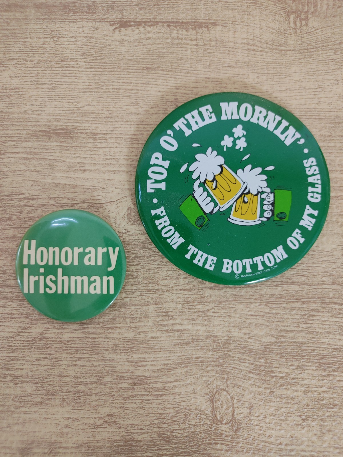 St. Paddy's Day Celebratory Pins (Lot of 2) Antique Collectibles