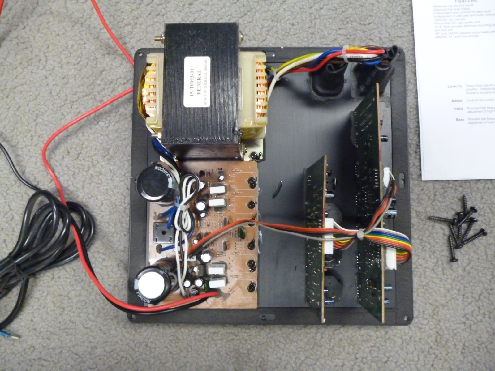 MCM 250 Watt PA/Mixer Plate Amplifier