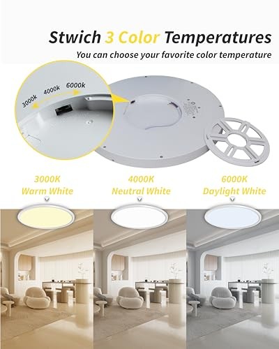 4Pack 16 Inch Led Flush Mount Ceiling Non-Dimmable-16IN-4PACK White