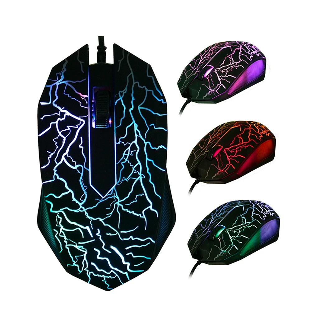 Wired Gaming Mouse Ergonomic 3200 DPI Optical USB Computer Mice RGB LED Backlit