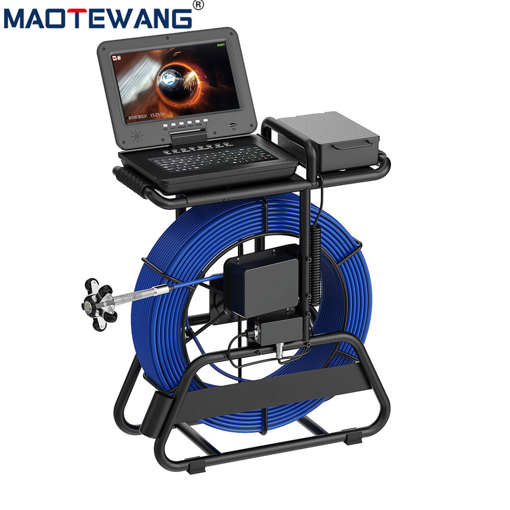 100m Sewer Pipe Inspection Camera 512hz Self-leveling Pipe Camera 10" Display