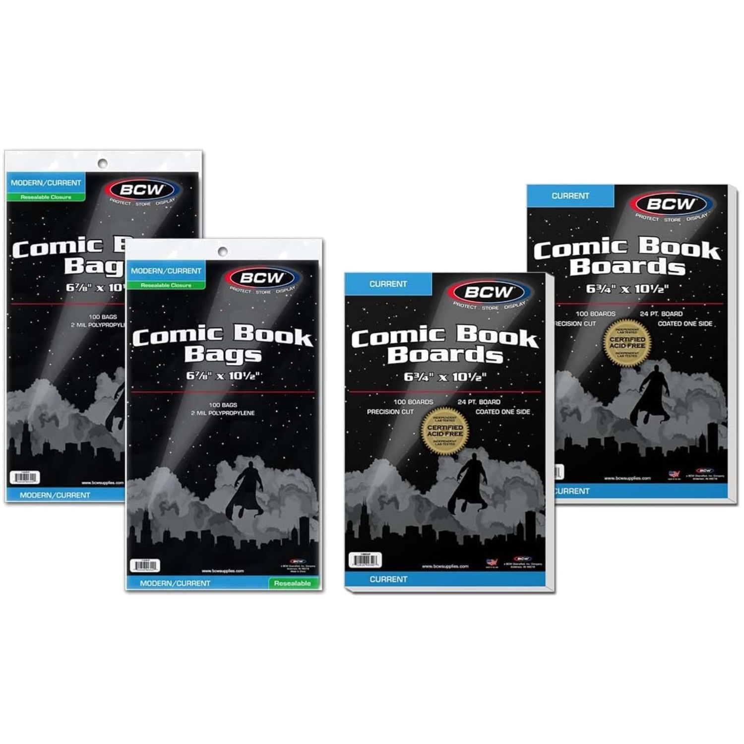 Comprehensive 200 Pack of Comic Book Bags & Acid-Free Boards for Collectibles