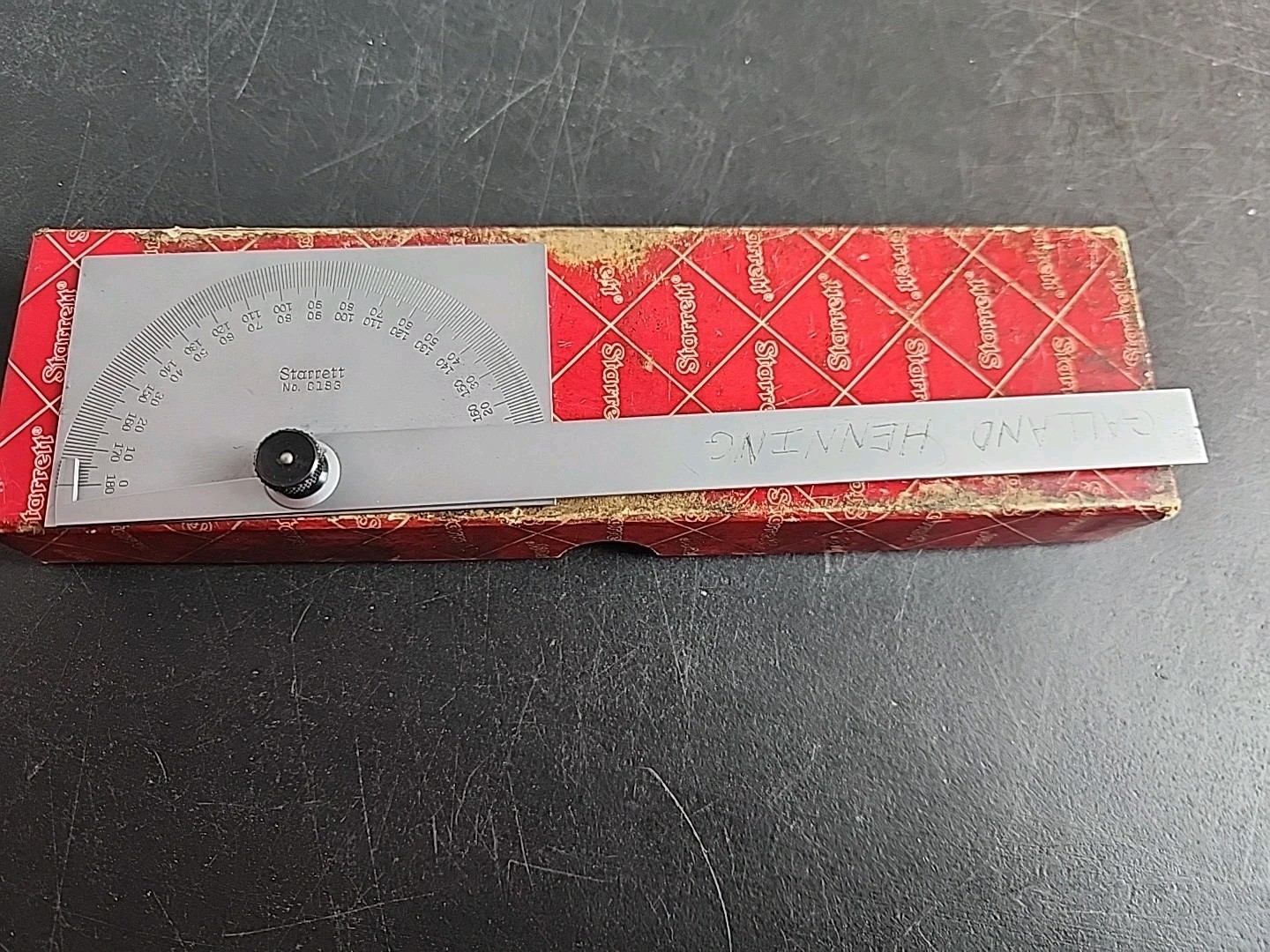 Starrett C183 Steel Protractor Rectangular Head USA
