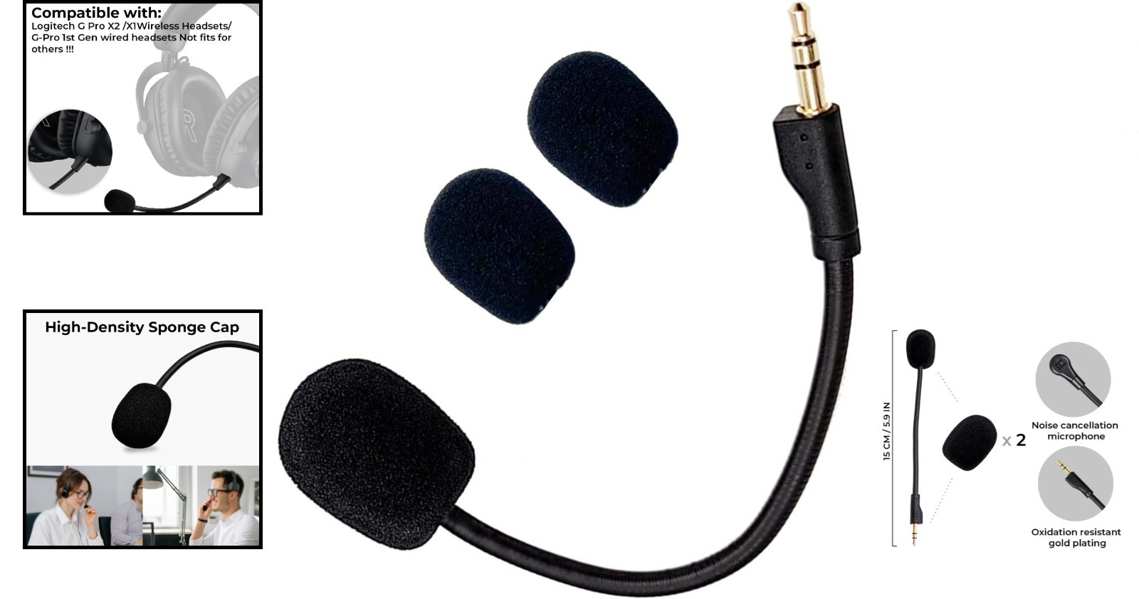 Precision-Engineered Replacement Mic for Logitech G PRO X2 & Wireless Headsets