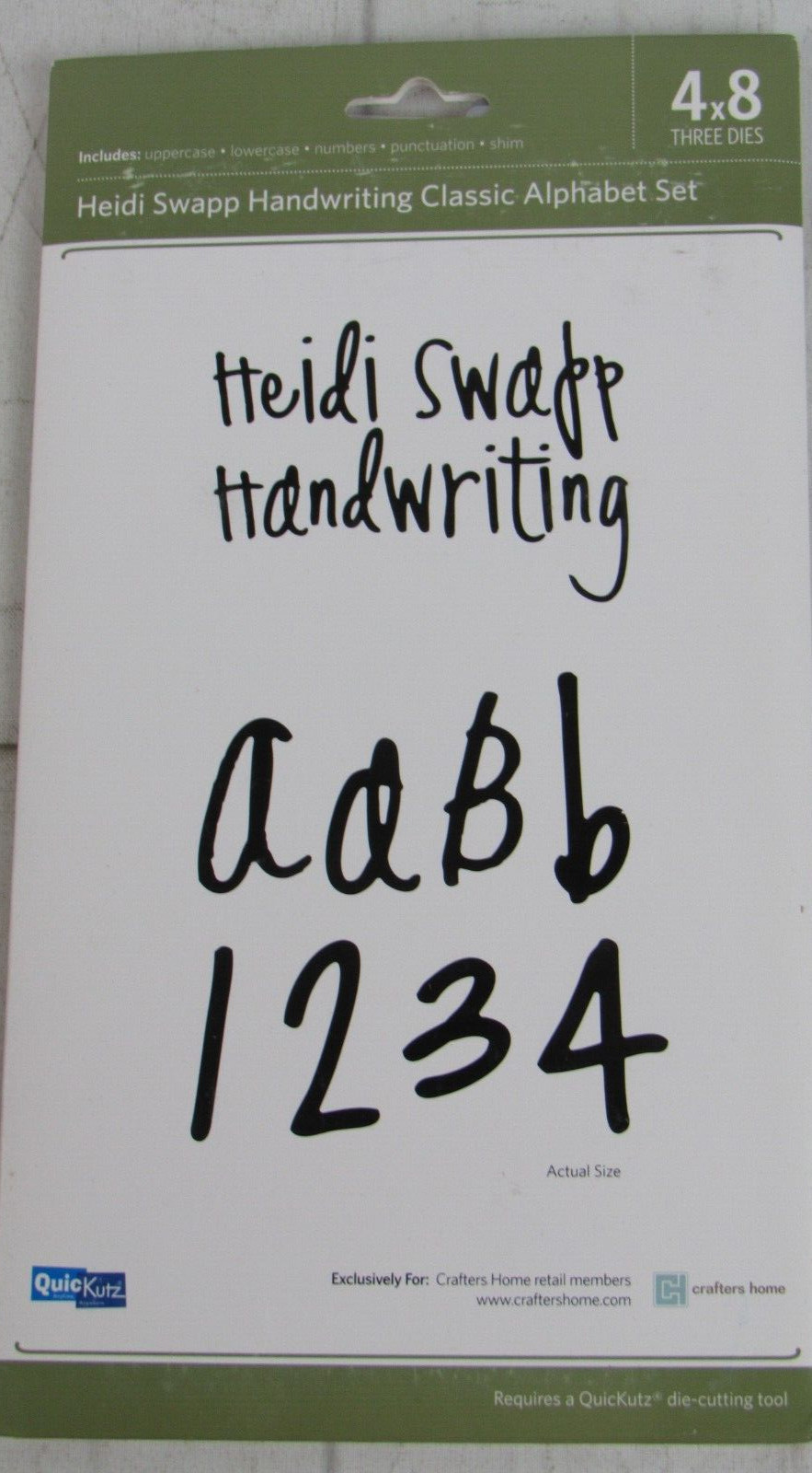 QuicKutz, Heidi Swapp Handwriting Classic Alphabet Set, 3 dies, C-ALPHA-4x8-02