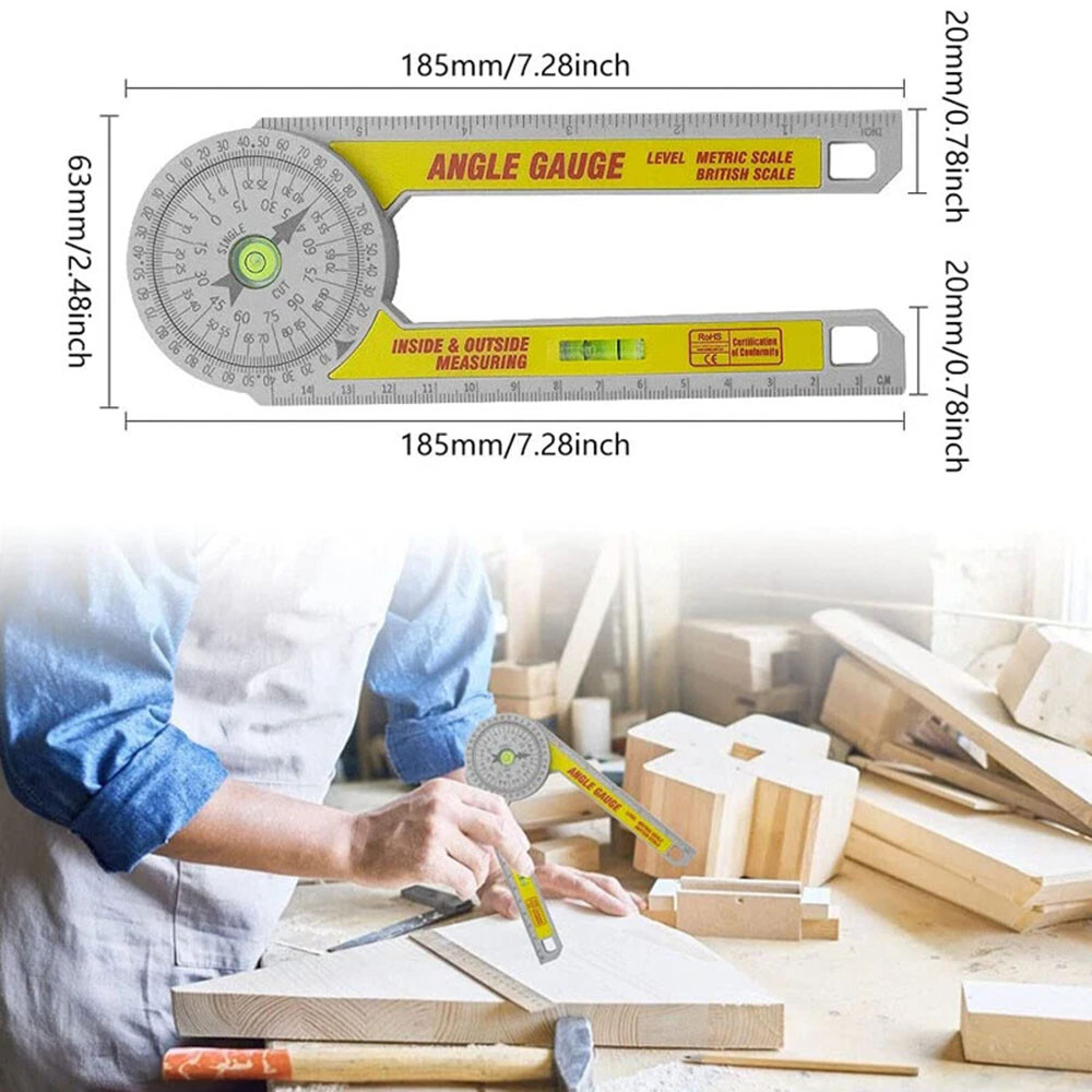 360° Miter Saw Protractor Angle Finder for Woodworking Measuring Tool ๑