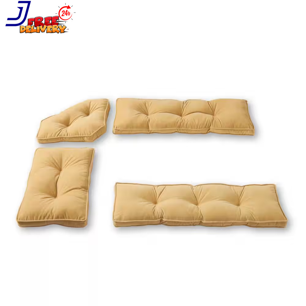 Hyatt Buttercream 4-Piece Microfiber Kitchen Nook Cushion Set US ONLY