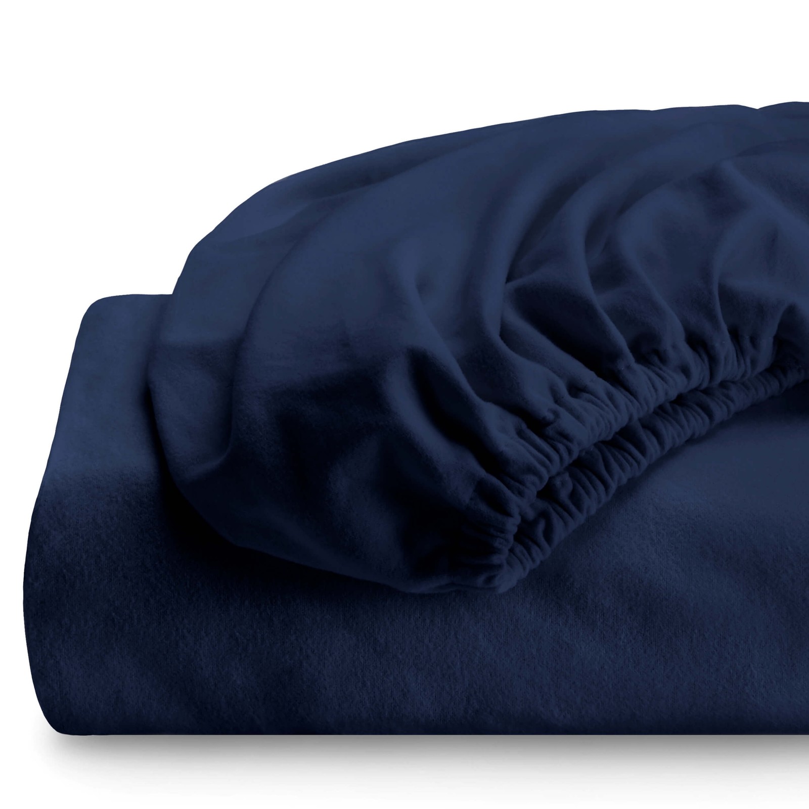 2 Twin XL Flannel Fitted Sheets 100% Cotton Split King Dark Blue)