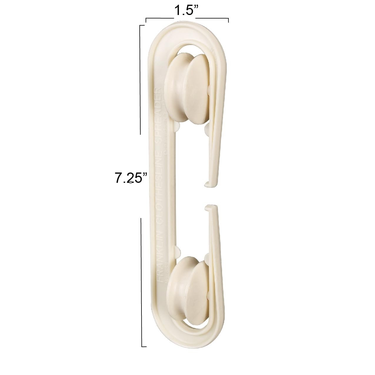 Clothesline Spreader, Durable Plastic Body with Strong PP Wheels, Off-White