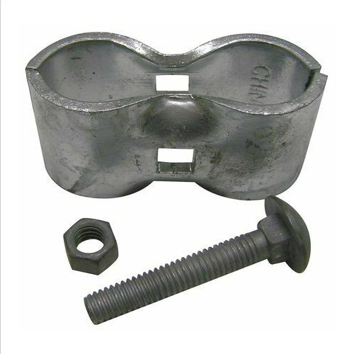 2 sets galvanized metal fence clamp 4Lvh5,Steel,1-3/8 In Dia. chain link fitting