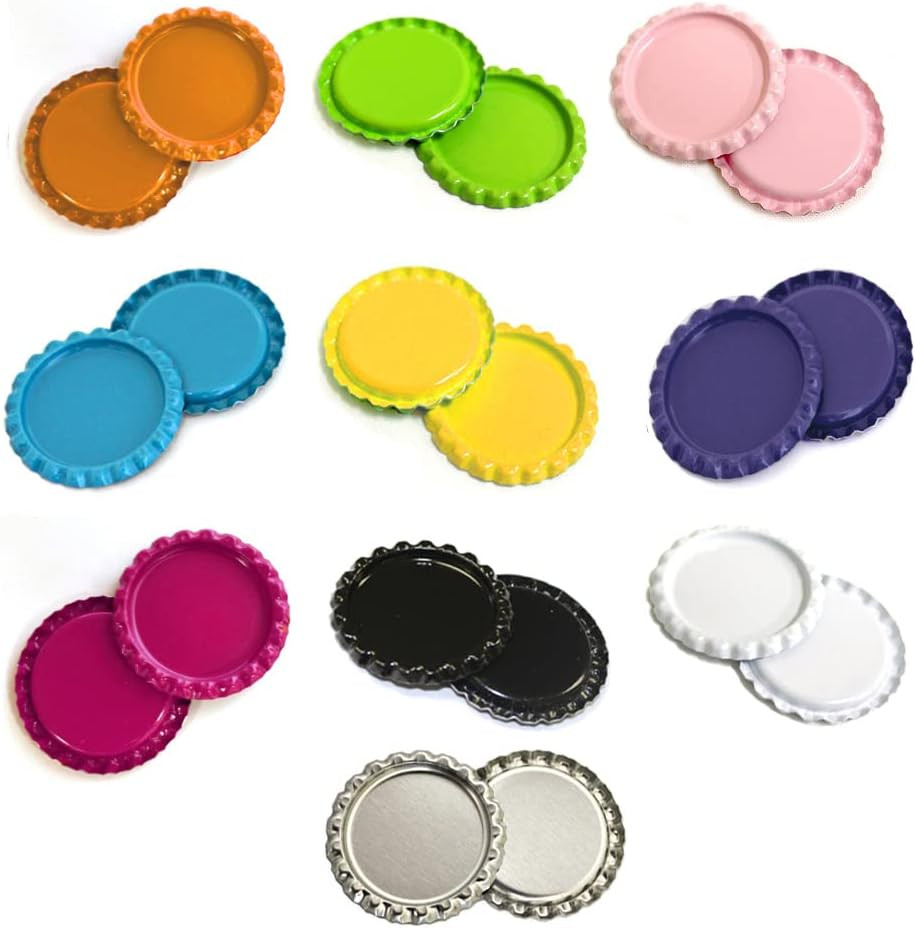 1" Flat Crown Bottle Caps, for Hair Bows, Crafts, Pendants for Scrapbooks (50pc