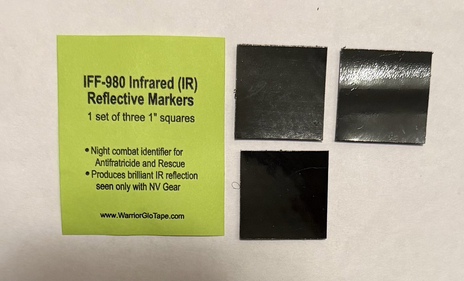 1" IR Squares X3 Patch Infrared IFF Marker USGI (Hook Only) - New