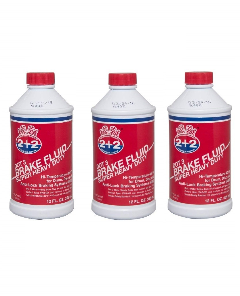 3-Pack Berkebile 2+2 Dot 3 Brake Fluid Super Heavy Duty B1400, 12 fl oz