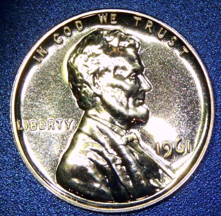1961 Proof Lincoln Cent Nice Red coin from OGP Set SKU 039