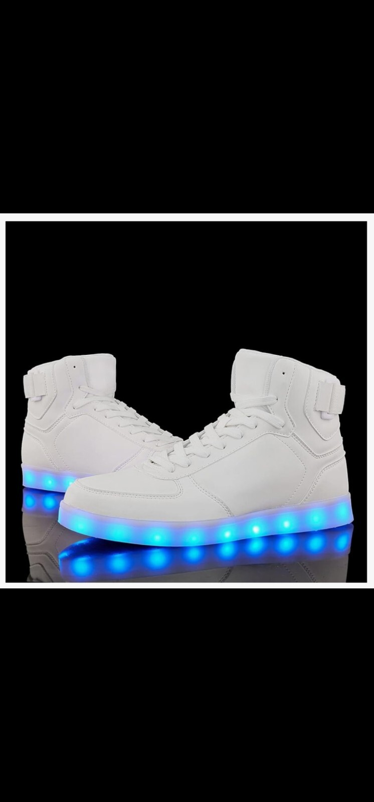 DIYJTS Unisex LED Light Up Rechargeable Shoes, Fashion High Top LED Sneakers,New