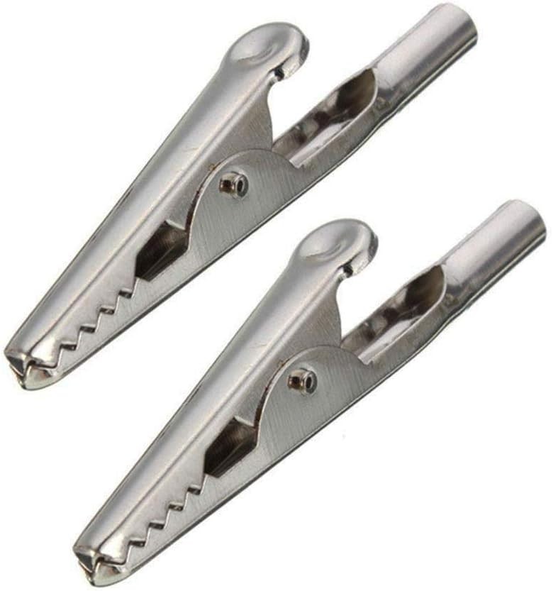 25 Count 2-inch Spring-Loaded Silver Alligator Clips for Electrical Projects