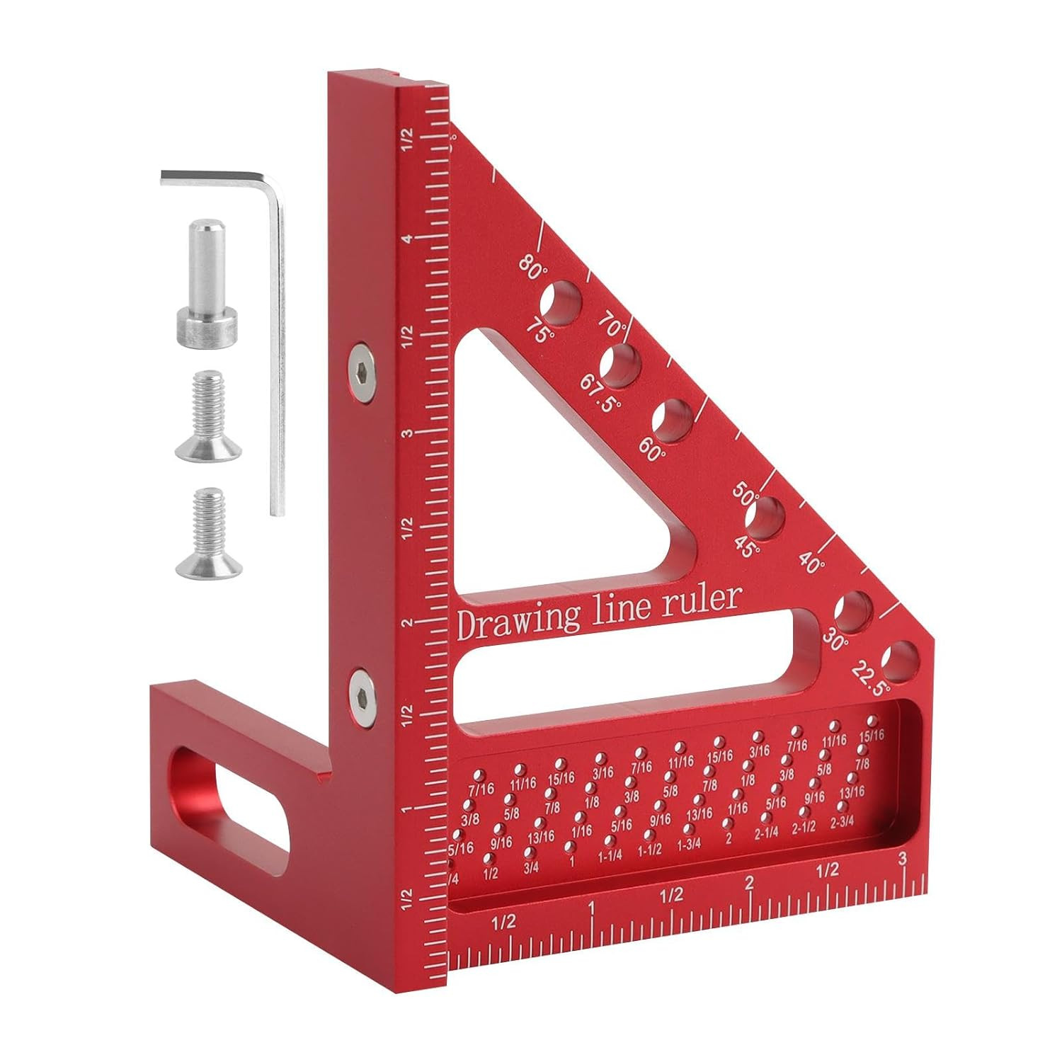 3D Multi Angle Measuring Ruler, 3D Hole Position Layout Drawing 45 and 90 Deg...
