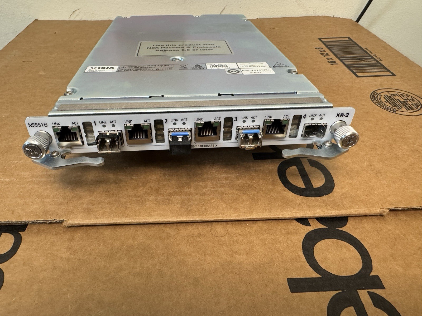 IXIA Agilent N2X N5551B 4-Port 1000Base-T 1000BASE-X (SFP) Ethernet XR-2