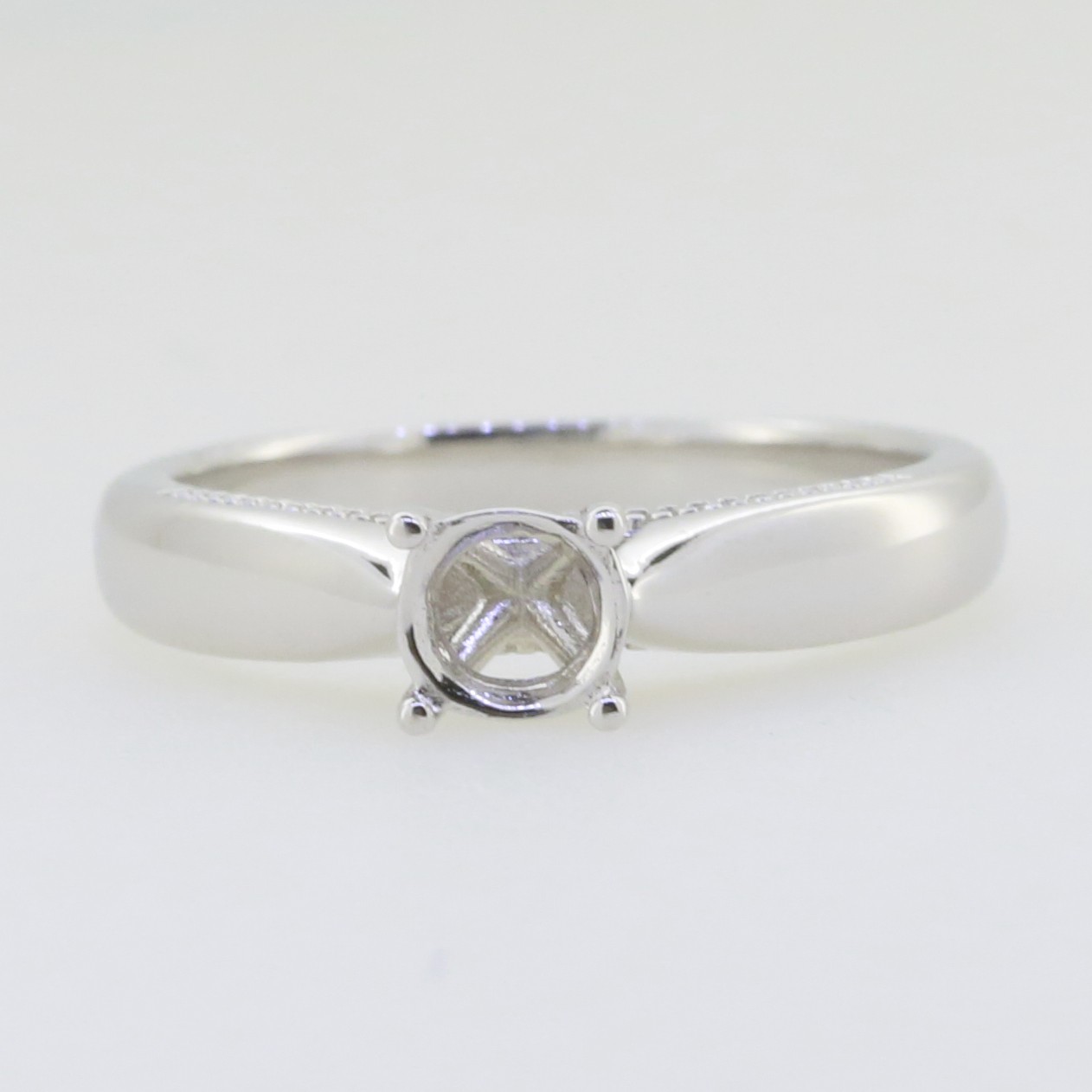 Sterling Silver Semi Mount Ring Round RD 11x11mm Solitaire