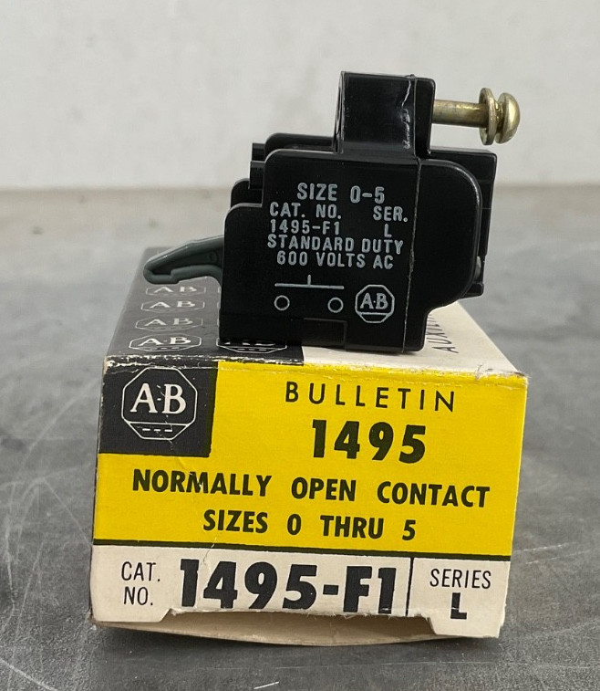 ALLEN BRADLEY 1495-F1 AUXILIARY CONTACT NORMALLY OPEN Sz0-5 SERIES:L NEW