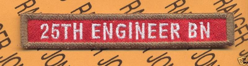 US Army 25TH ENGINEER BN Tank Armor Cav ACR tab patch