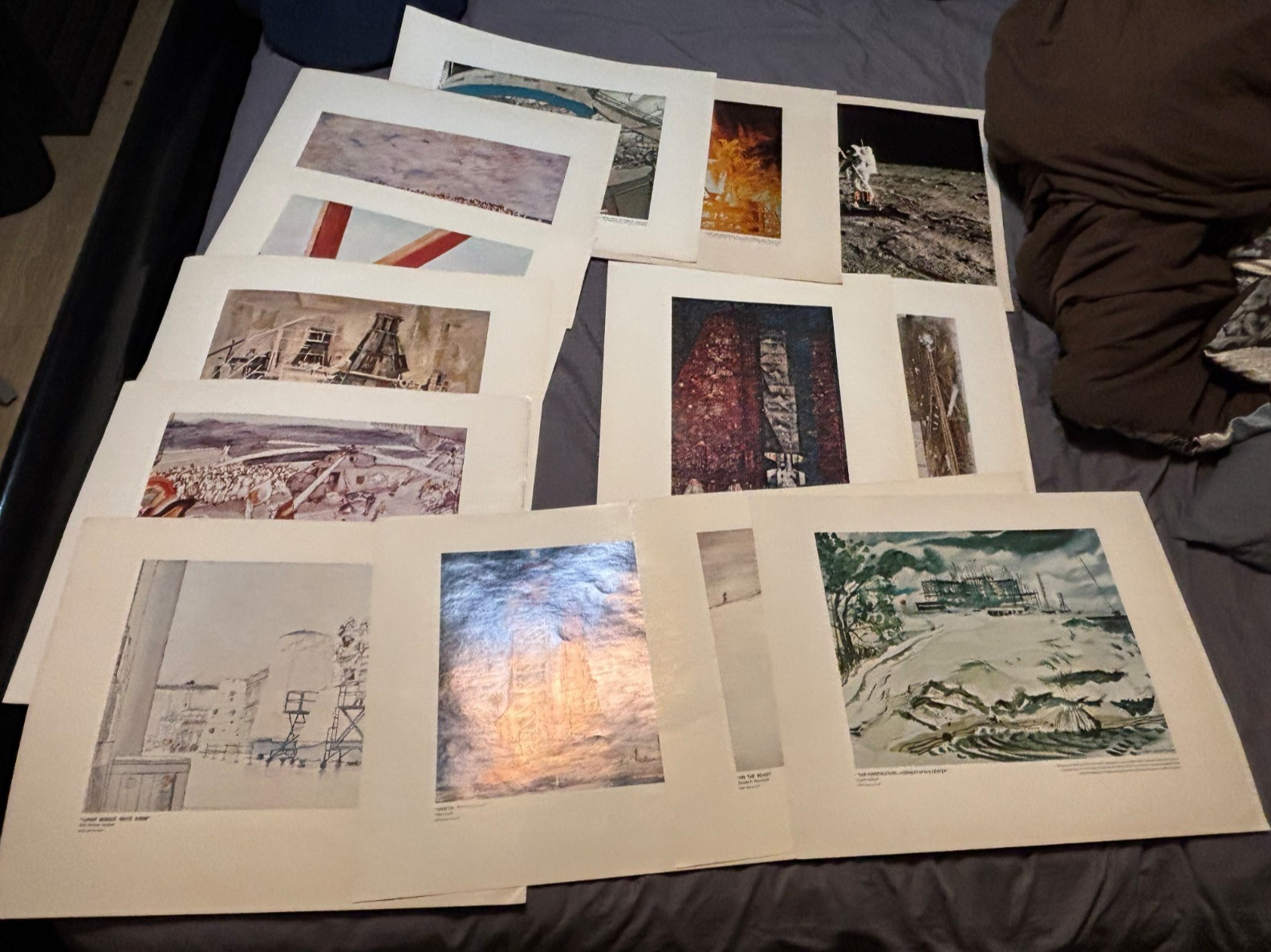 Lot 13 original NASA 16x20 art PRINTS Concept APOLLO VAB SATURN Man on Moon