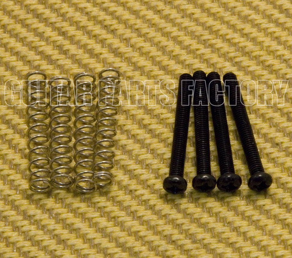 GS-8397-003 Pack of 4 Black Metric M3 Humbucker Guitar Mounting Screws & Springs