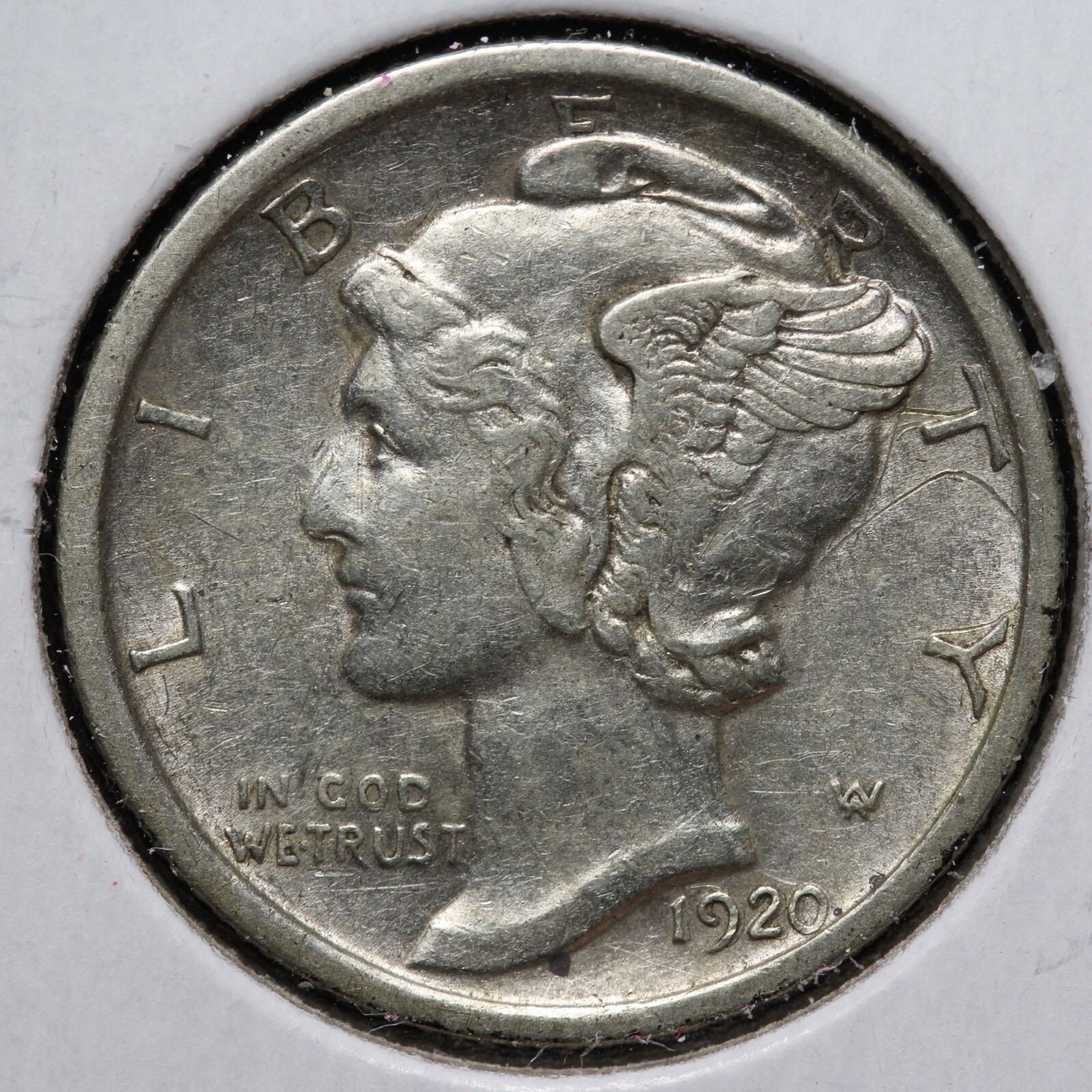 1920 Mercury Silver Dime AU+/UNC E186 RQCP