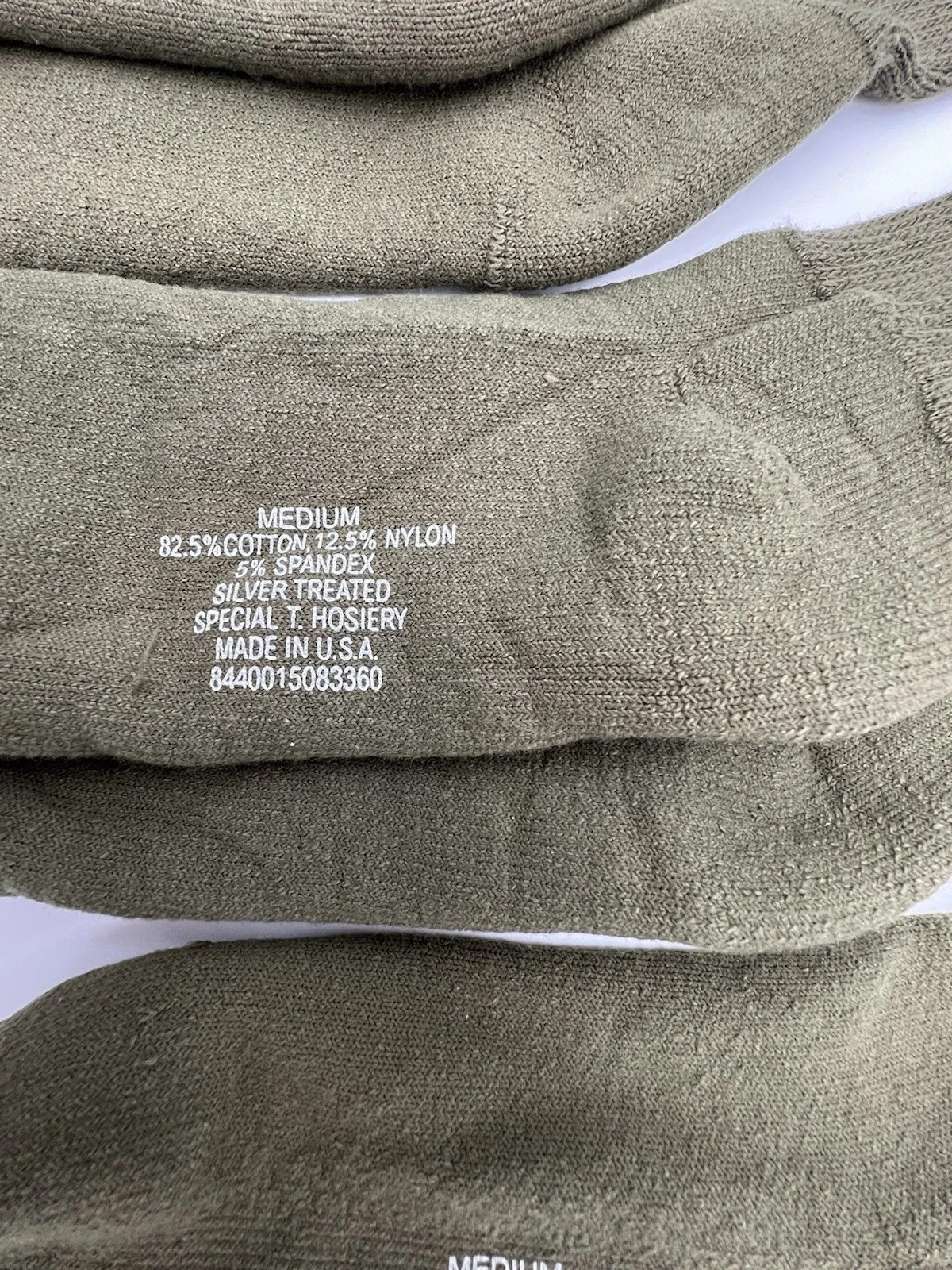3 Pairs NEW Mid-Calf US Military Cushion Antimicrobial Boot Socks Made in U.S.