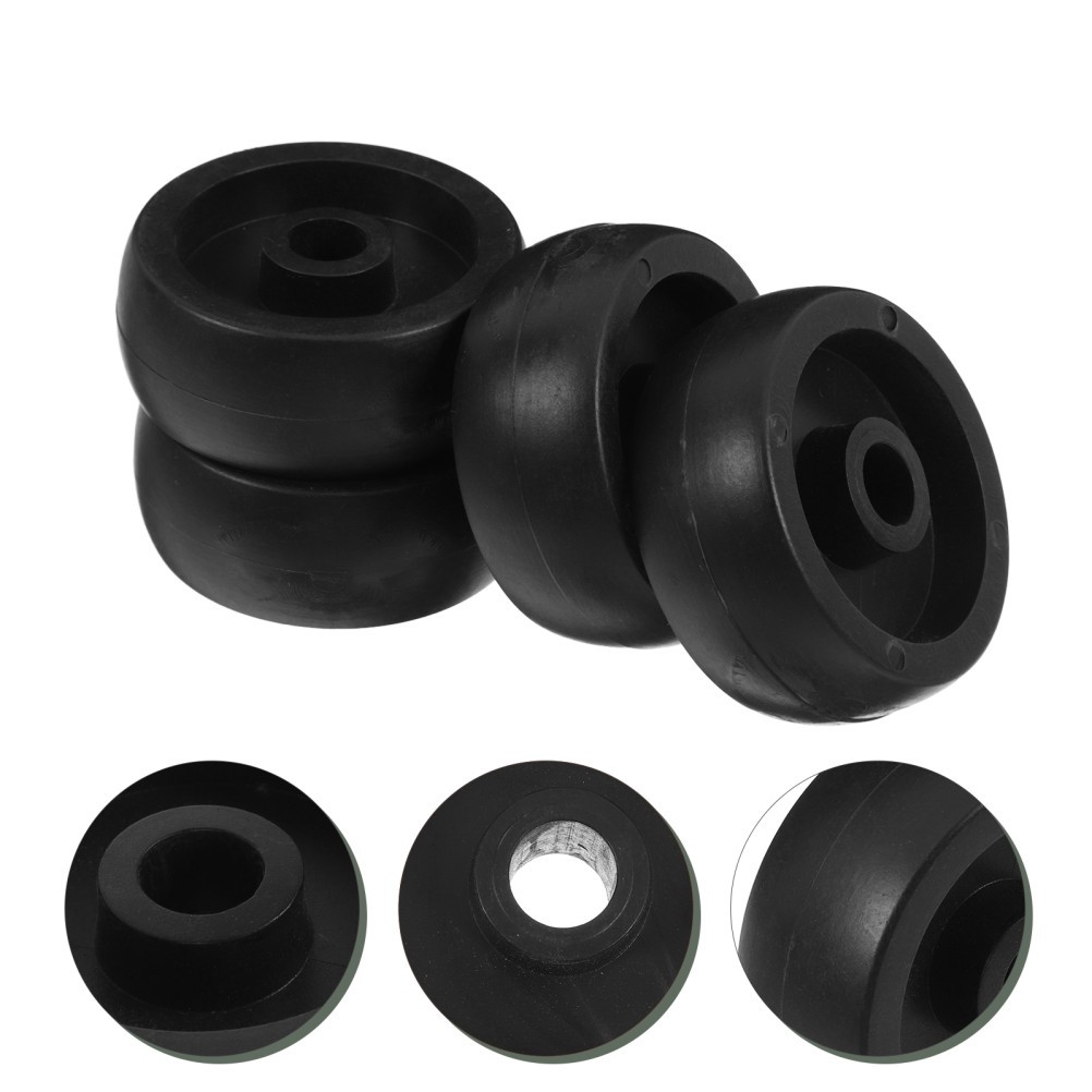 4Pcs Durable Plastic Fitness Rollers Universal Black Gym Wheel Replacement