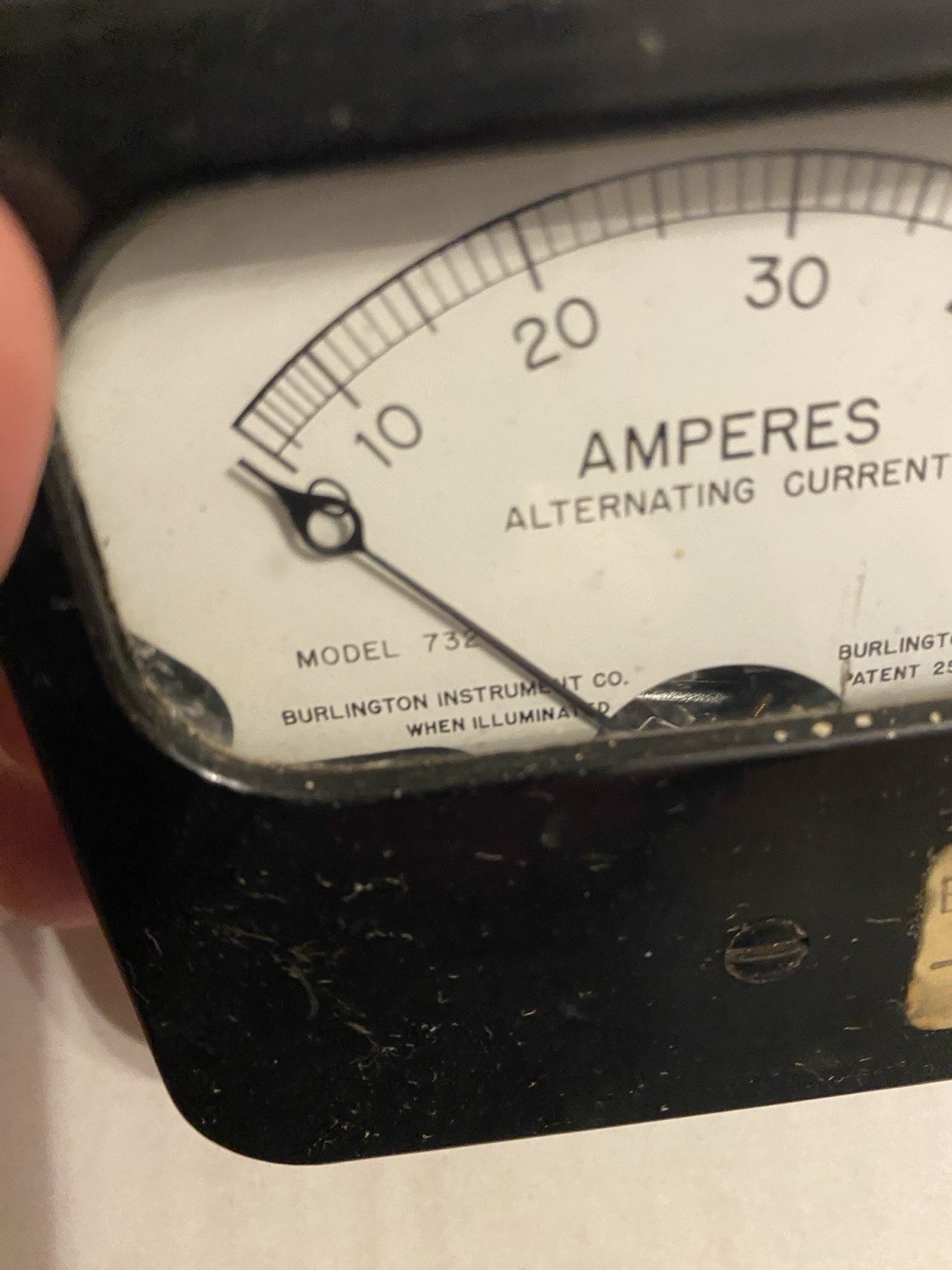 Burlington Model 732 Analog Amperes Alternating Current Panel Meter 50 AMP