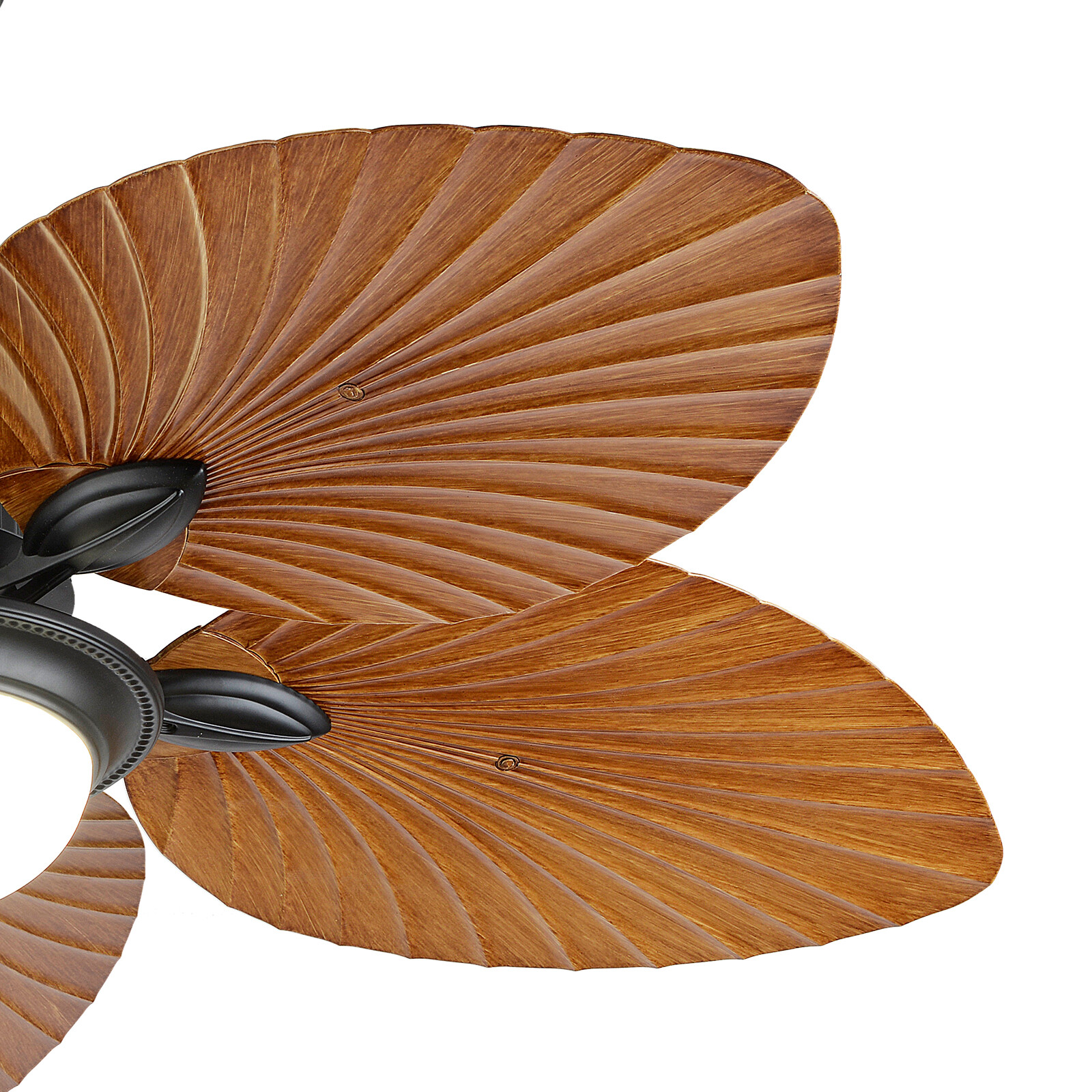 Ceiling Fan Light 52" Tropical Palm Leaf Blades Chandelier Dimmable & Remote