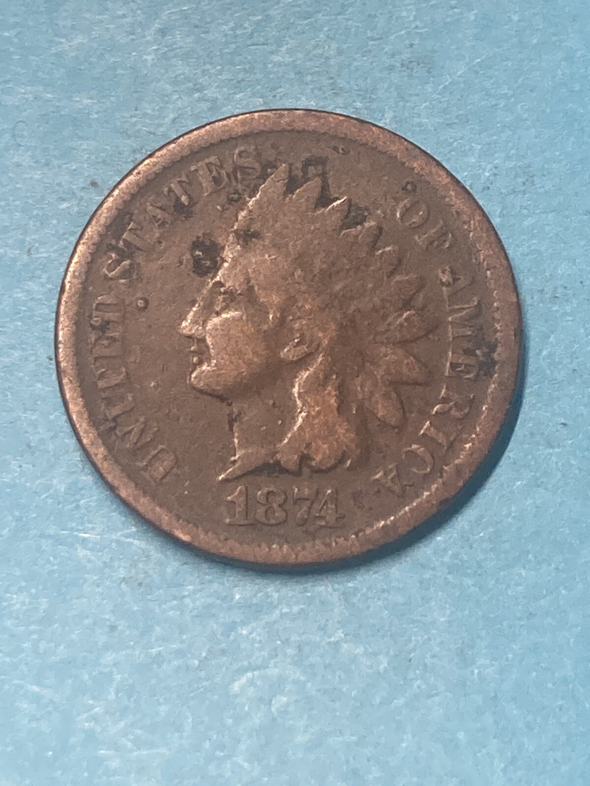 1874 Indian Head Cent - VG Details - As Shown! (#0157)