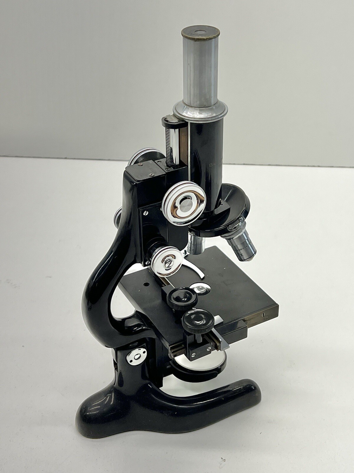 Vintage BAUSCH & LOMB Monocular MICROSCOPE w/ 3 Objectives Dated 1915