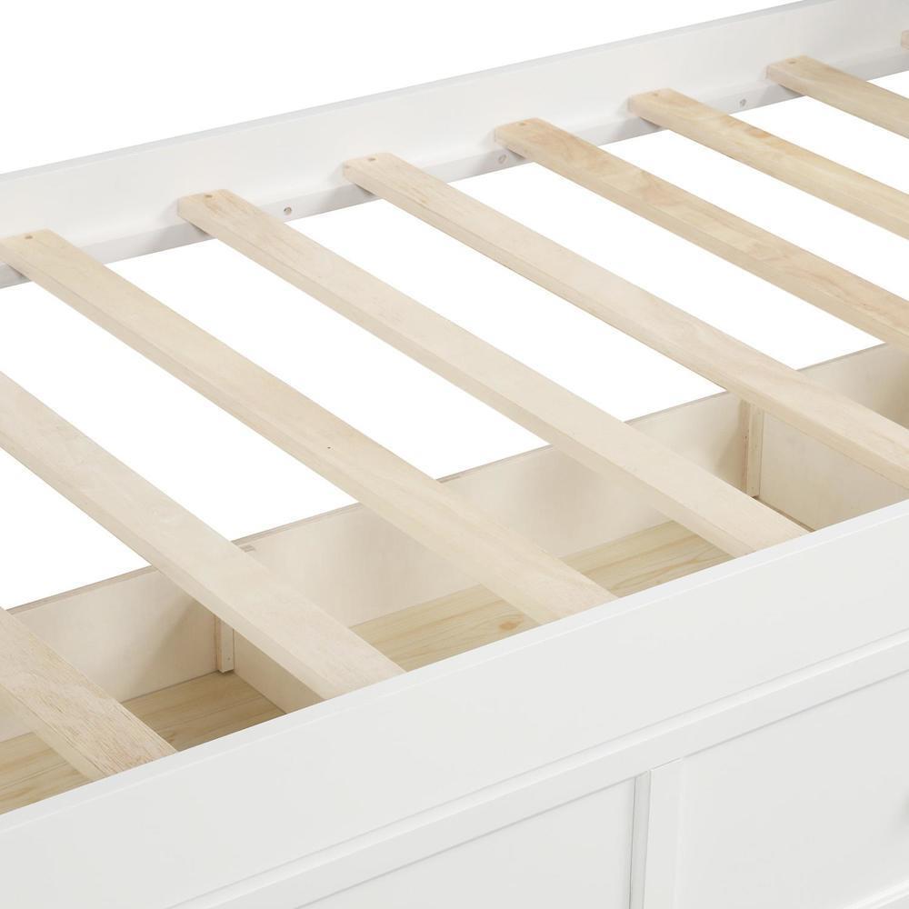 Sturdy and Durable Wood Daybed with Three Drawers Twin Size Daybed White