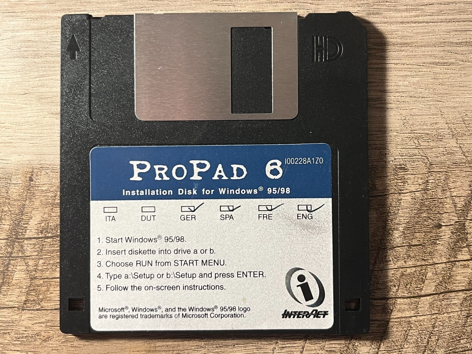 PC PROPAD 6 Vintage Installation Disk For Microsoft Windows 95/98 100228A1z0
